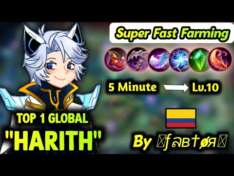 Harith Super Fast Farming Perfect Gameplay | Top 1 Global Harith By ƒลв†øя ~ Mobile Legends