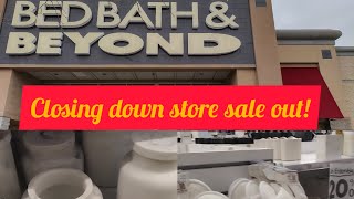Browsing at Bed bath and beyond closing down store sale.