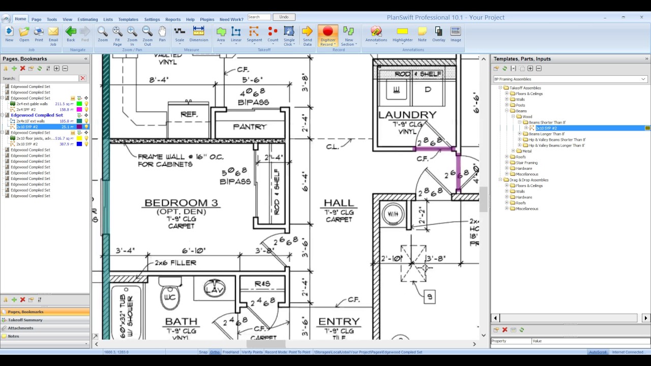 Bid Pro Framing for PlanSwift Beams & Headers