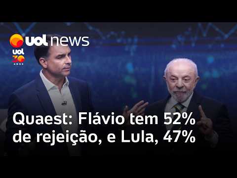 Rejeição de Lula cai 6 pontos e a de Flávio Bolsonaro oscila 2 para baixo, diz Quaest