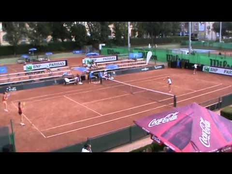 Fanny Stollar/Dalma Galfi winning the deciding doubles vs BLR