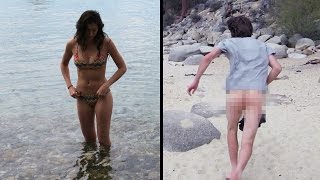 LOST BET AT NUDE BEACH!