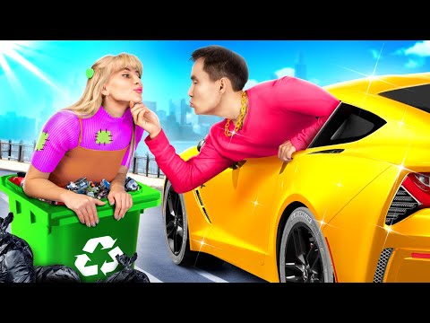 Armes Gutes Mädchen vs Reicher Böser Junge! MakeOver vom Nerd zum Beliebten Jungen