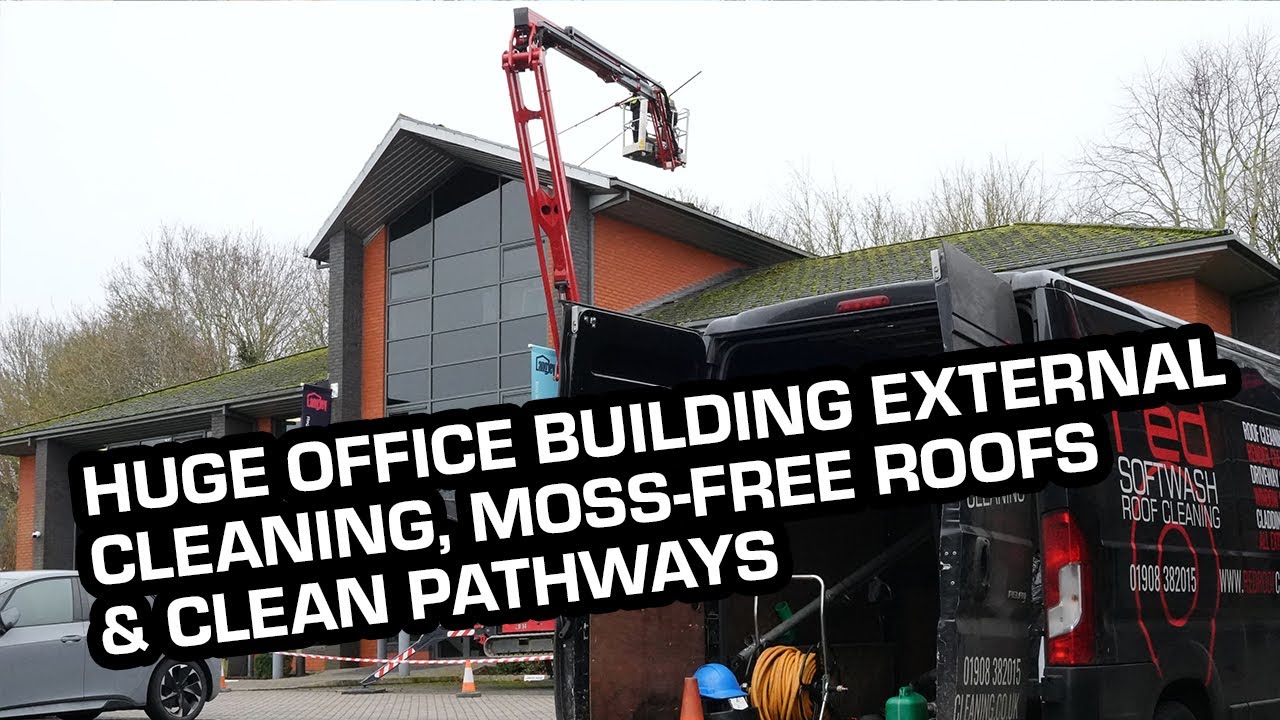 Huge Office Building External Cleaning, Moss-Free Roofs & Clean Pathways