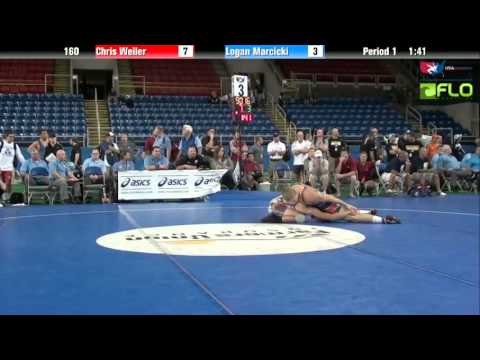 Junior 160 - Chris Weiler (Pennsylvania) vs. Logan Marcicki (Michigan)