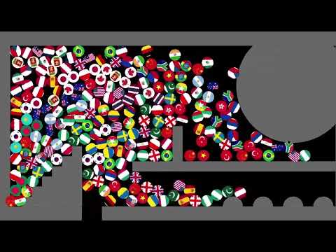 COUNTRY PROLIFERATION RACE - Who will survive (42 country) ! - Marble Race Algodoo