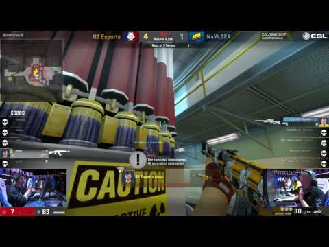 shox 1v3 clutch | G2 vs Navi | ESL One Cologne 2017 - Quarterfinal | Nuke