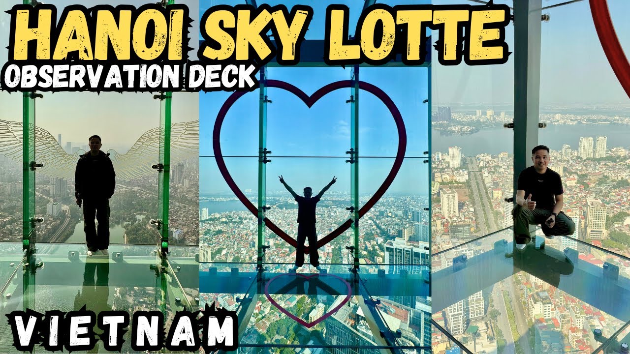 Experience the thrill of towering above Hanoi from Lotte Tower, with a breathtaking cinematic view of the city's dramatic skyline.