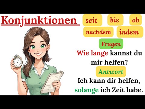 10 wichtige Konjunktionen mit Beispielsätzen Deutsch lernen  B1 📚✏️