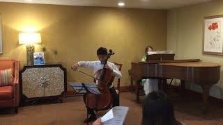 Bryson volunteered to play cellos for seniors