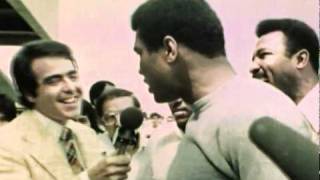 Muhammad Ali engaging in some of his famous trash talk