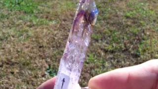 preview picture of video 'Long Brandberg Enhydro Amethyst Quartz Crystal Point'