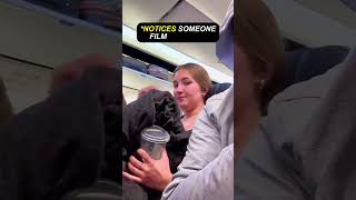 Girl noticed a stranger filming her 🥹