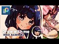 Draw With Me Sawako ️ IPAD ASMR 5 Full Art Process Sketch Lineart Color IbisPaintX Art Vlog