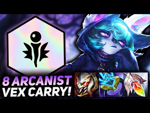 8 ARCANIST VEX GIGA +125% AP SHIELD AND BURST DAMAGE!! | Teamfight Tactics Patch 11.22