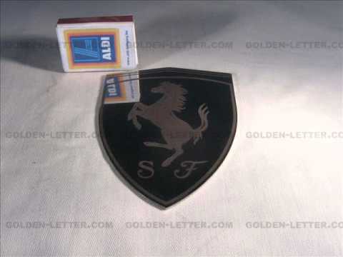 Ferrari Logo, Chromed Engraved Metal