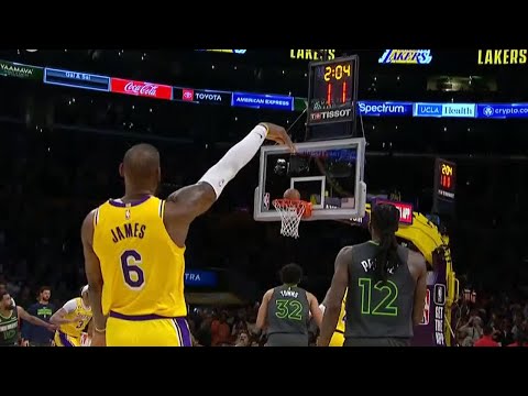LeBron James hits HUGE 3 to knot it all up in the play in game 🎯