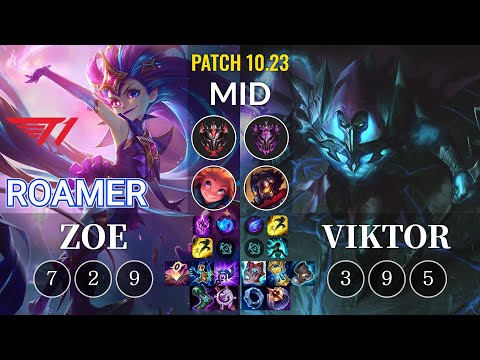 T1 Roamer Zoe vs Viktor Mid - KR Patch 10.23