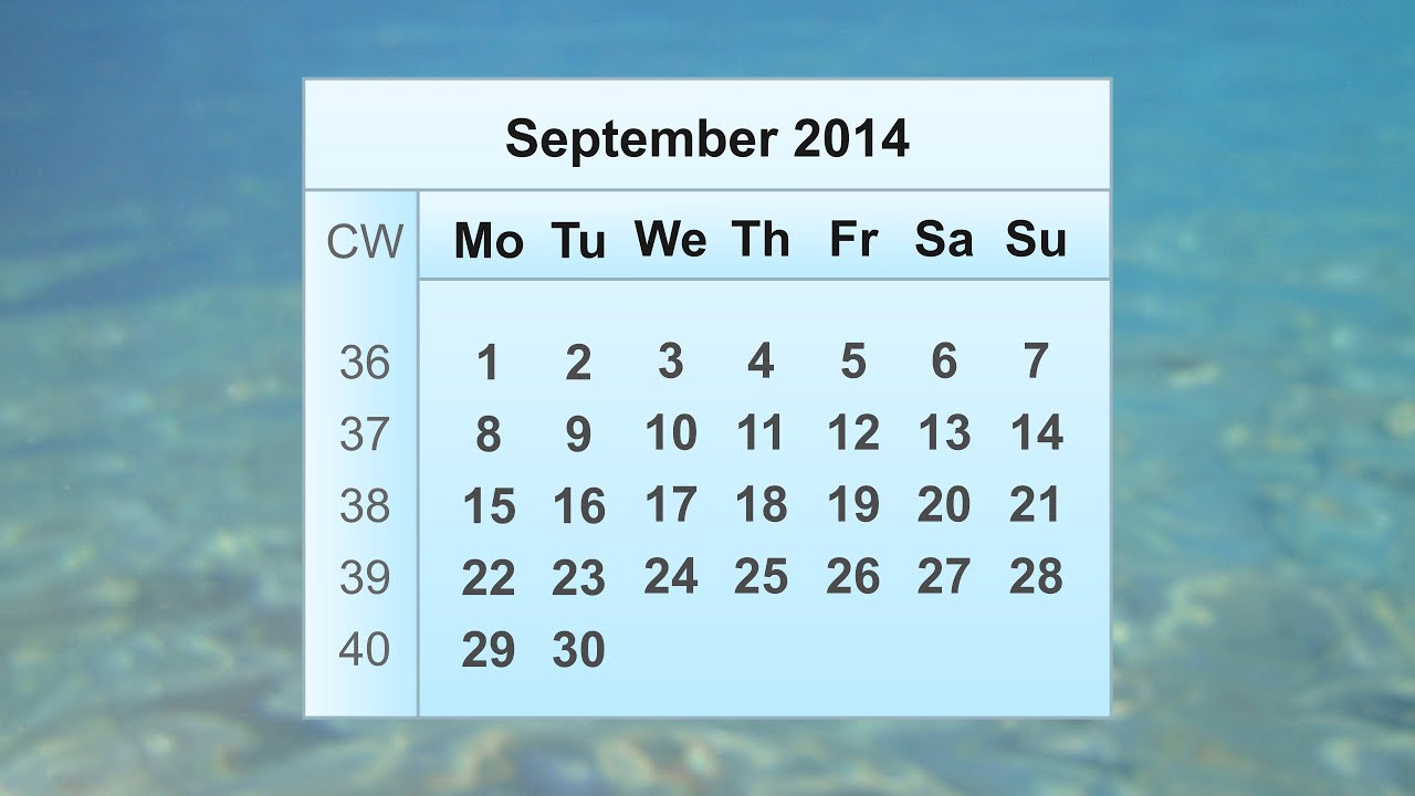 September 2014 Calendar
