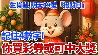 生肖鼠注意！明天10月19號，農曆八月二十八是「招財日」，「這4個數字」一定要記住，買彩券或可中大獎！#生肖鼠 #屬鼠 #財運 #幸運數字 #偏財運 #生肖運勢 #五行 #開運 #轉運 #命理 #風水