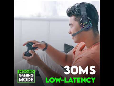 Thumbnail for pTron Studio Sports Wireless BT Gaming Over-Ear Headphones, 30MS Low-Latency for Thrilling Gaming.