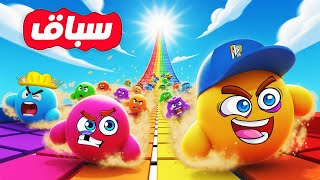 100 لاعب ولكن ❌ ( سباق 100 كورة متحركة ⚽ ) مين اول واحد هيكسب???? Roblox ???? !!