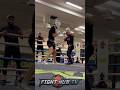 Floyd Mayweather teaches SIGNATURE check hook KO shot to Curmel Moton in sparring!