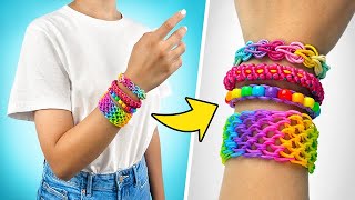 Rainbow Bracelets From Elastics And Threads || Easy Girly Craft