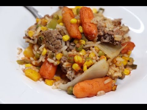 Shipwreck Casserole! Ground Beef! Onion! Corn! Peas!...