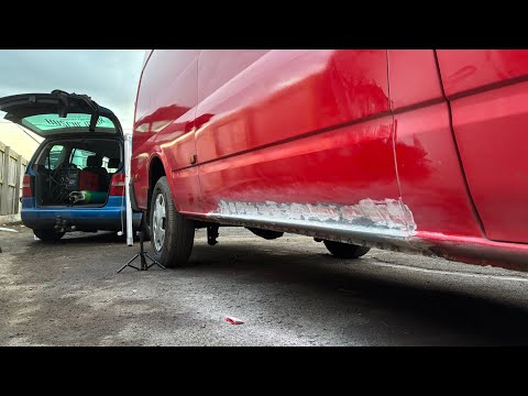 Inner and outer sill repair on a transit van