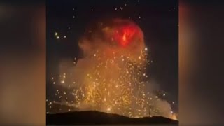 Momento en que un ataque de EEUU provoca una gran bola de fuego sobre Isfahán, Irán
