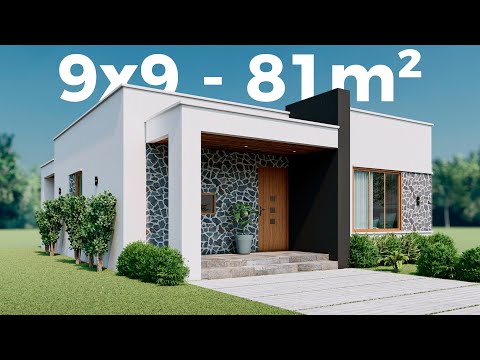 Como puedes CONSTRUIR esta casa MODERNA ( Casa 9x9 metros / 81m2)