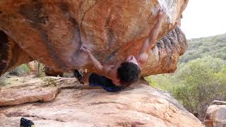 Video thumbnail of Black Shadow, 8a+. Rocklands