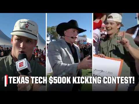 PAT MCAFEE'S $500K KICKING CONTEST 🔥 Texas Tech student goes BAREFOOT! | College GameDay