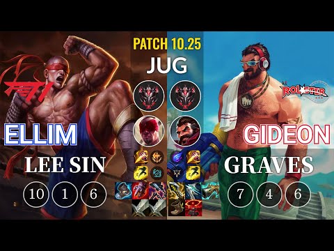 T1 Ellim Lee Sin vs KT GIDEON Graves Jungle - KR Patch 10.25