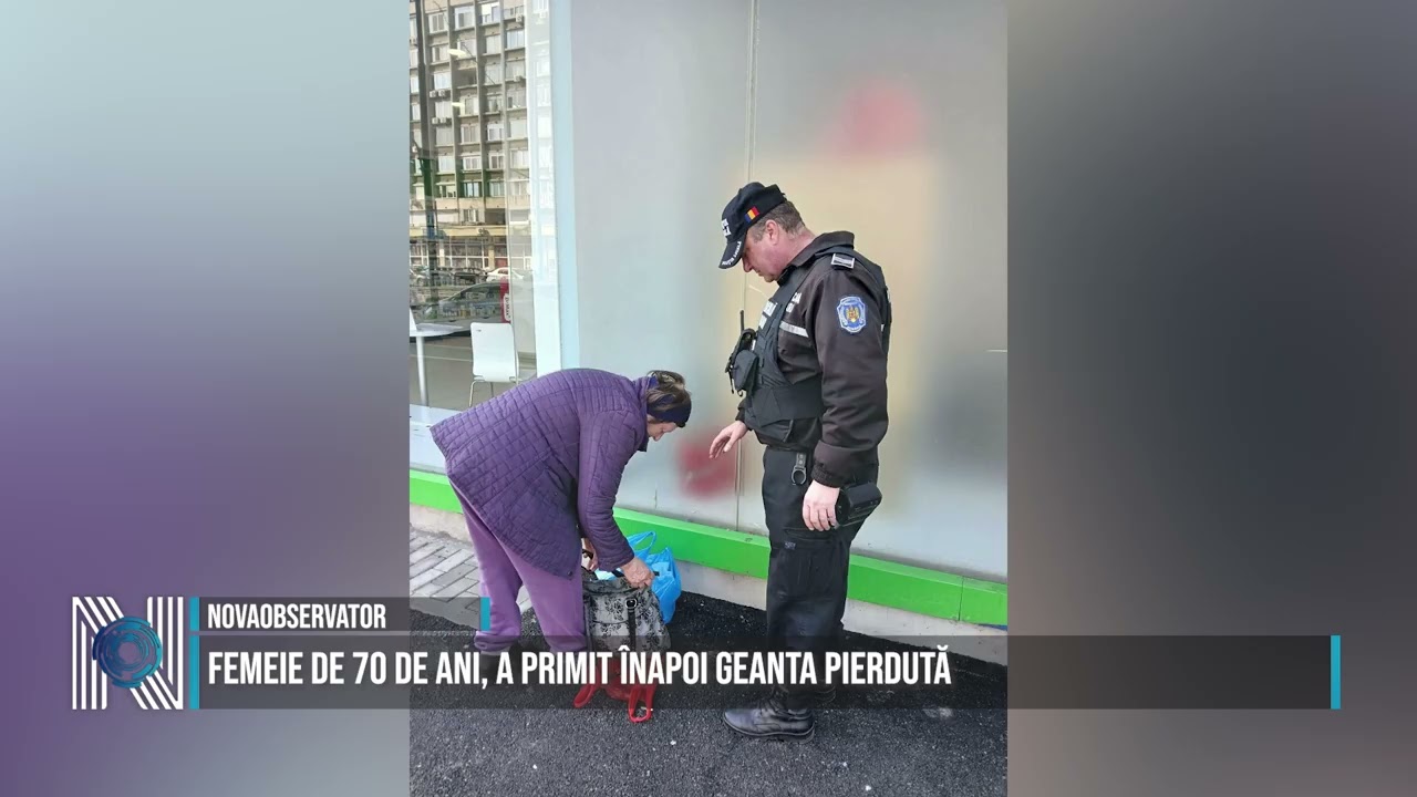 Femeie de 70 de ani, a primit înapoi geanta pierdută