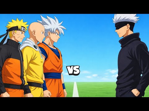 Gojo vs Saitama Naruto & Goku 🤯