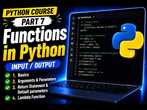 Python For Beginners 7 Functions In Python Parameters Arguments Return Default Keyword