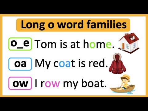 Long O word families 🤔 | -o_e, -oa, -ow  ✅ | Learn how to read with pictures & examples