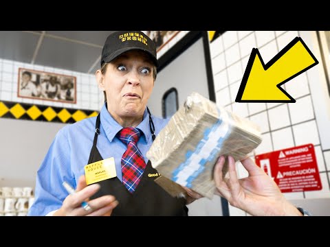 Tipping Servers $1,000 In $1 Bills..