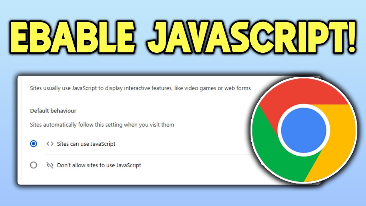 How to enable javascript in google chrome (fix javascript errors)