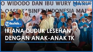Berita Solo Hari Ini: Potret Iriana Jokowi Duduk Lesehan Berbaur Bersama Anak-anak di Masaran Sragen