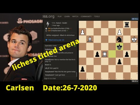 Magnus Carlsen (DrNykterstein) Won The Lichess Titled Arena July 2020 {HD}
