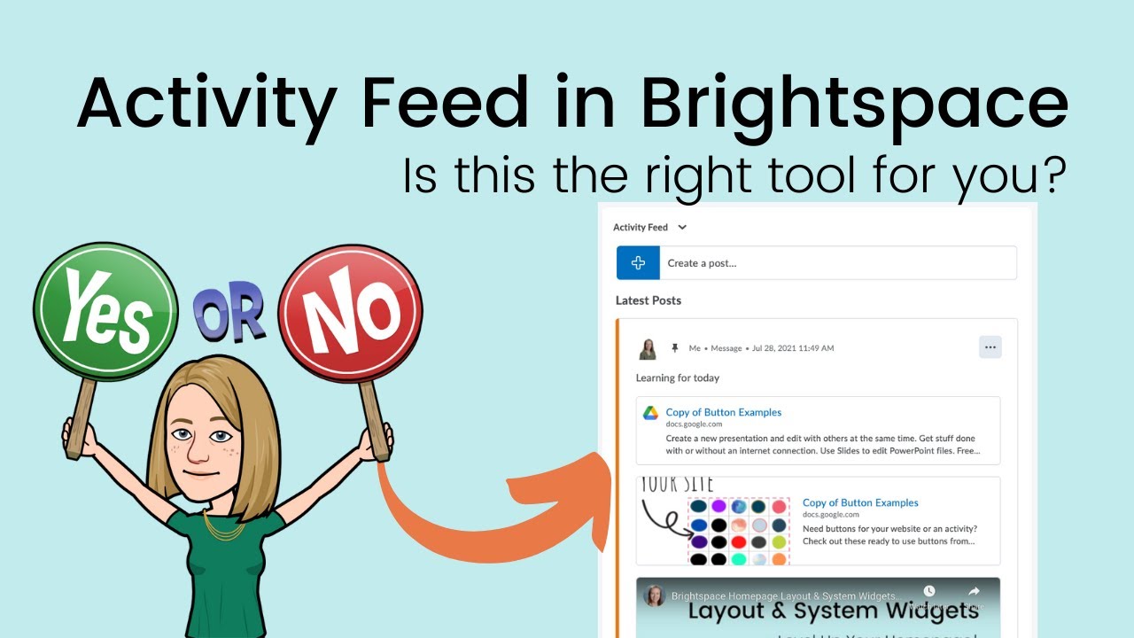 How To Use The Activity Feed Widget in Brightspace | Teacher Tutorial 2021