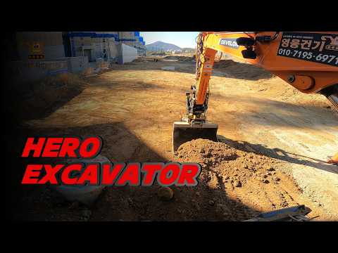 영웅건기 엥콘틸트로테이터(engcon tiltrotator)활용 지역난방400A 택지내 되메우기 및 터파기 굴착기작업 part.4