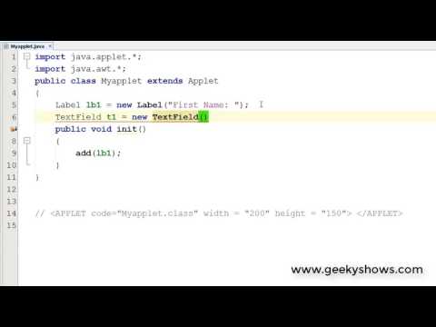 Label in Java Applet Hindi