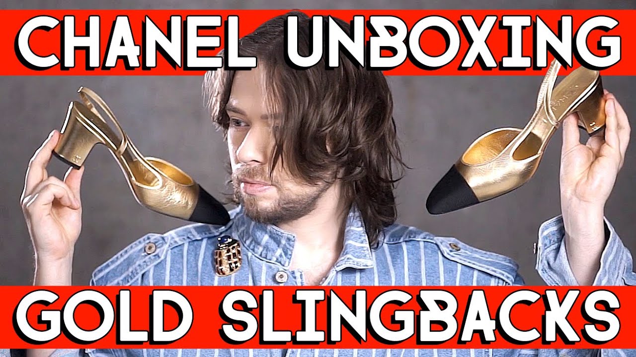 CHANEL GOLD SLINGBACKS METIERS D'ART UNBOXING - BIGGEST SIZE !