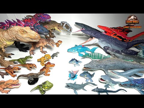 New Camp Cretaceous Mosasaurus vs T-Rex Toys Collection! Jurassic World Mosasaurus vs T-Rex