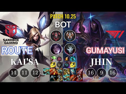 SB Route Kai'Sa vs T1 Gumayusi Jhin Bot - KR Patch 10.25