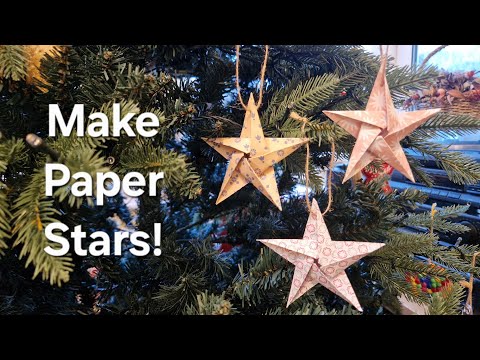 Make and sell these Paper Nordic Stars! Easy origami papercraft Xmas hanging tree ornament project!